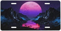 Purple Moon Mountain Front License Plate 6" * 12" for Women
