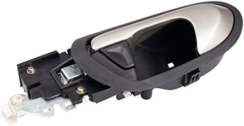 TRQ Front Left Interior Door Handle Black Housing with Silver Lever Drivers