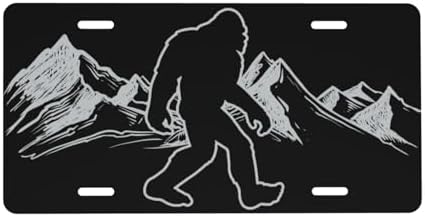 Bigfoot Snowy Mountain Cool Front License Plate 6x12 Inch