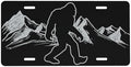 Bigfoot Snowy Mountain Cool Front License Plate 6x12 Inch