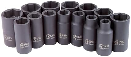 SUNEX TOOLS 3328 SUNEX TOOLS 3328 3/8-Inch Drive Metric Mid-Depth Impact Socket Set, 14-Piece by Unknown