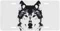Black Wolf Front License Plate 6" * 12" for Women