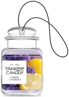 Yankee Candle Car Jar Ultimate Air Freshener, Hanging Car Freshener, Long Lasting Car Fragrance (Lemon Lavendar)