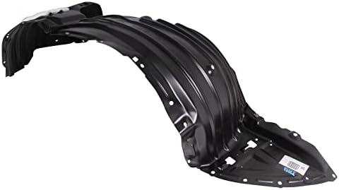 TRQ Front Right Inner Fender Liner Black Passenger Side