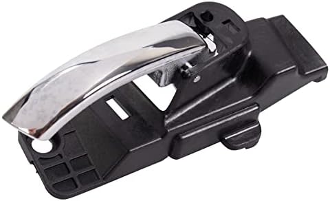 TRQ Front Right Interior Door Handle Black Housing with Chrome Lever