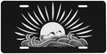 Under Sun Dolphins Leap Above Waves Aluminum License Plate