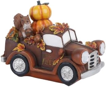 Lighted Autumn Harvest Truck Statue, Fall Pumpkin Decor - Image 5