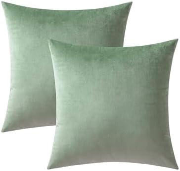 VAKADO Throw Pillow Covers Decorative 26x26 Set of 2 Sage Green Outdoor Decor Couch Cushion Covers Euro Pillowcases Home Bed Decoration for Sofa Bedroom Office by VAKADO