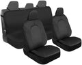 Motor Trend Front & Rear Car Seat Covers Full Set - Gray Cloth Bucket Seat Covers for Front Seats + Waterproof Rear Split Bench Cover – Universal Fit for Car Truck SUV Van Interior Protection