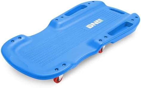 DNA Motoring 38 Inches Low Profile Plastic Rolling Garage Shop Floor Creeper with Side Pockets & 6pcs Casters, Blue, TOOLS-00391 by DNAMOTORING