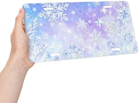Snowflakes Ice Front License Plate Car Decorative License Plates