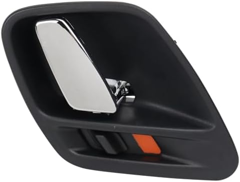 TRQ Passenger Side Interior Door Handle Black Housing with Chrome Lever
