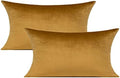 VAKADO 12x20 Christmas Gold Velvet Lumbar Decor Throw Pillow Covers Brown Golden Rectangle Decorative Cushion Cases Home for Couch Patio Sofa Bedroom Car Set of 2 by VAKADO