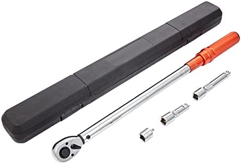 VEVOR 1/2-inch Drive Click Torque Wrench 25-250ft.lb/34-340n.m, Dual-Direction Adjustable Torque Wrench Set with Mechanical Dual Range Scales and Adapters Extension Rod by VEVOR