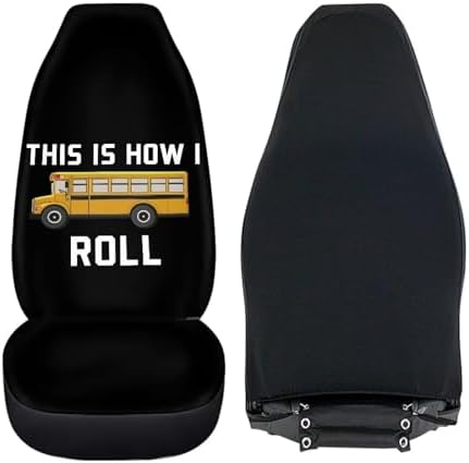 Car Seat Covers Set of 2 Breathable Universal Car Front Seat Protector Elastic Fabrics Cover Easy to Install Car Accessories for Most Cars Auto SUV Sedan Truck, This is How I Roll