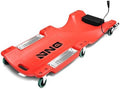 DNA Motoring 40 Inch Low Profile Plastic Rolling Garage Shop Floor Creeper with LED Light, Padded Headrest, Dual Tool Trays, Casters, Red, TOOLS-00389 by DNAMOTORING-Tools