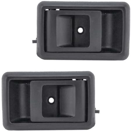 TRQ Black Inner Interior Inside Door Handle Pair Set