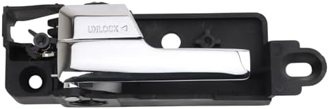 TRQ Metal Reinforced Rear Left Interior Door Handle Chrome PlasticSteel
