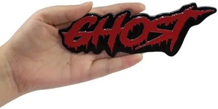 2PCS Ghost Car Emblem Gothic Horror Font Style 3D Badge Sticker Waterproof Plastic Emblem Car Symbol for Car, Truck, Motorcycle, Helmet (White Black)
