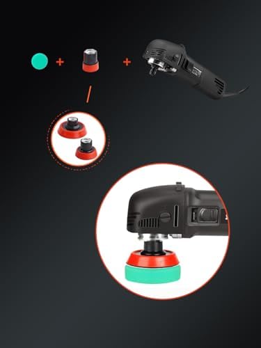 SPTA Mini Polishing Machine Buffer Rotary Polisher Auto Detailing Superpolish with 27Pcs Detail Polishing Pad Mix Size Kit Buffing Pad and 75mm ,100mm,140mm M14 Thread Extension shaft - Image 4
