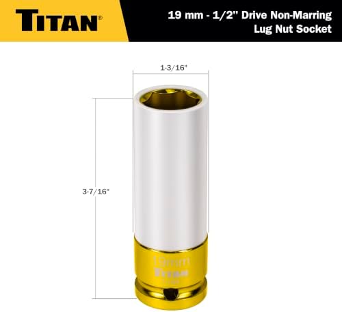 Titan 21092 1/2-Inch Drive x 19mm Non-marring Impact Deep Lug Nut Socket - Image 5