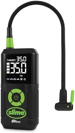 Slime 40089 Cordless 3-in-1 Tire Inflator w/Power Bank & LED Light, Auto Shut-Off, Digital Display & 6 Presets, Flat to Full in 8 Mins, Car, Bike, Motorcycle & More by Slime