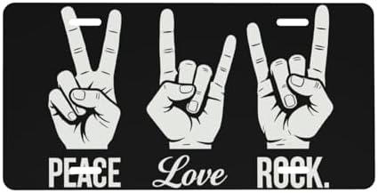 Peace Love Rock Front License Plate 6" * 12" for Women