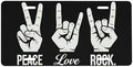 Peace Love Rock Front License Plate 6" * 12" for Women