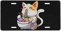 Japanese Ramen Cat Front License Plate 6" * 12" for Women