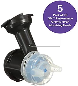 3M Performance Gravity HVLP Atomizing Head Refill Kit, 26712, Size 1.2, Blue, for use with Performance Spray Gun and PPS 2.0 Paint Cups, 5 Pack - Image 2
