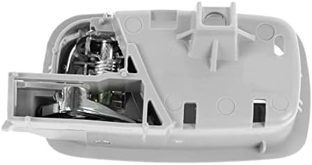 TRQ Door Handle Front Inner Inside Gray & Chrome Pair Set