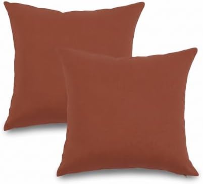 PurpleEssences Solid Throw Pillow Cover, 16x16 in Set of 2 - Rust by PurpleEssences