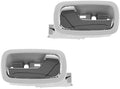 TRQ Door Handle Front Inner Inside Gray & Chrome Pair Set