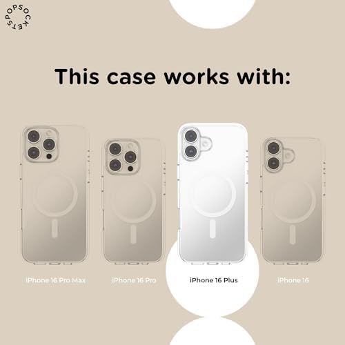 PopSockets iPhone 16 Plus Case Compatible with MagSafe, Phone Case for iPhone 16 Plus, Wireless Charging Compatible, Case Only, Beetlejuice - Sand Snakes
