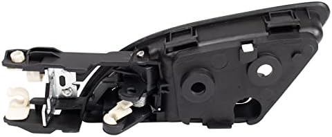 TRQ Passenger Side Interior Door Handle Black Housing with Silver Lever
