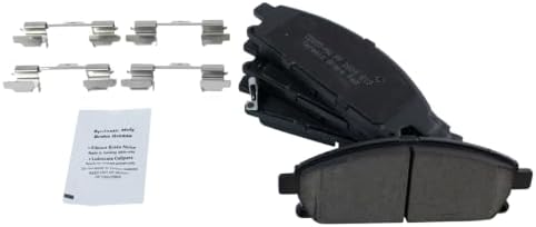 TRQ Front Brake Pads Ceramic Hardware Wear Sensor