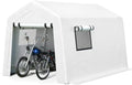 Jocoevol 8x10 FT Enclosed Carport with Roll-up Windows, Removable Sidewalls & Doors and Wind Ropes for Bike Motorcycle, White by JOCOEVOL