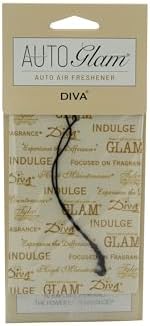 Tyler Candle Company Diva AutoGlam Auto Air Fresheners – Set of 6 – Long-Lasting Luxury Car Air Freshener – Warm Fruity Floral Scent with Amber & Chocolate – Individually Wrapped