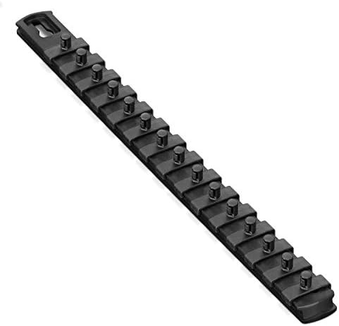 Ernst Manufacturing 13-Inch Magnetic Socket Organizer with 15 1/4-Inch Twist Lock Clips, Black (8423M-Black-1/4) by ErnstManufacturingInc