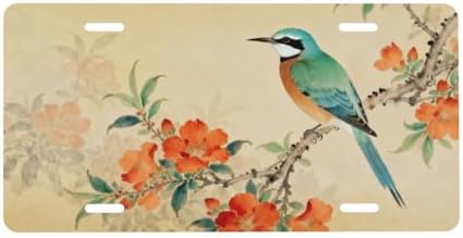 Colorful Hummingbird Flowers Front License Plate 6" * 12" for Women