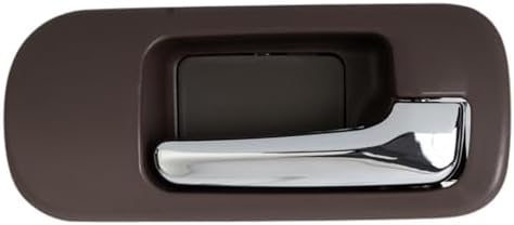 TRQ Front Right Interior Door Handle Chrome & Brown Passenger Side