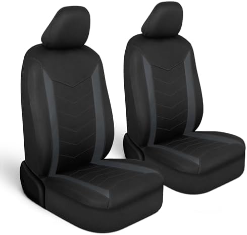 Motor Trend SpillGuard 2 Charcoal Gray Seat Covers for Cars & Seat Covers for Trucks - Neoprene Waterproof Car Seat Covers Front Seats Only - SUV Seat Covers Protector - Forros para Asientos de Carro