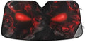 Skull Red Eyes Car Windshield Sun Shade Foldable UV Ray Sun Visor Protector Sunshade to Keep Your Vehicle Cool (57" x 31.5")