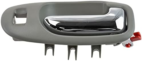 TRQ Front Interior Door Handle Pair LH & RH Set Grey & Chrome
