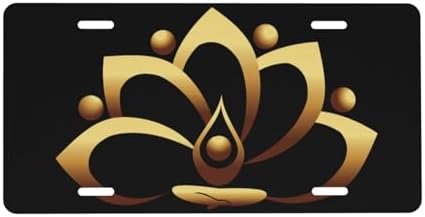Golden Lotus Front License Plate 6" * 12" for Women