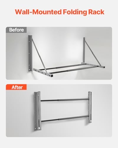 VEVOR Wall Mounted Folding Tire Rack, 32" - 48" Adjustable Tire Rack, Q235 Heavy-Duty Steel Tire Storage Rack for R14-R20 inch Standard Tires, Max 300lbs Load Capacity for Garage Workshop Repair Shop - Image 5