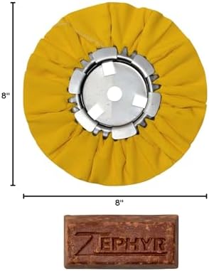 Zephyr Products AWY58-8WB Yellow 8" Airway Buffing Wheel with 1 LB Tripoli Bar Heavy/Medium Cut, 1 Pack - Image 7