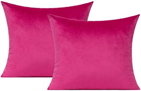 VAKADO Hot Pink Throw Pillow Covers Decorative 16x16 Set of 2 Outdoor Decor Couch Cushion Covers Pillowcases Home Bed Decoration for Sofa Bedroom Office by VAKADO