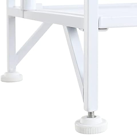 Convenience Concepts Xtra Storage Shelves - 2 Tier Folding Metal Organizer Shelf for Office, Closet, Laundry Room, Garage, Kitchen, Bathroom, & Bedroom, No Tools Assembly, White - Image 5