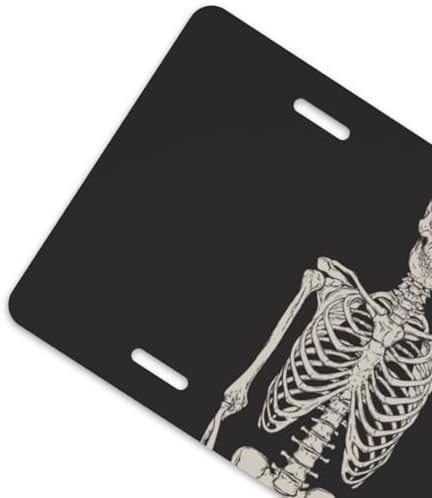Human Skeleton Gothic Front License Plate 6" * 12" for Women